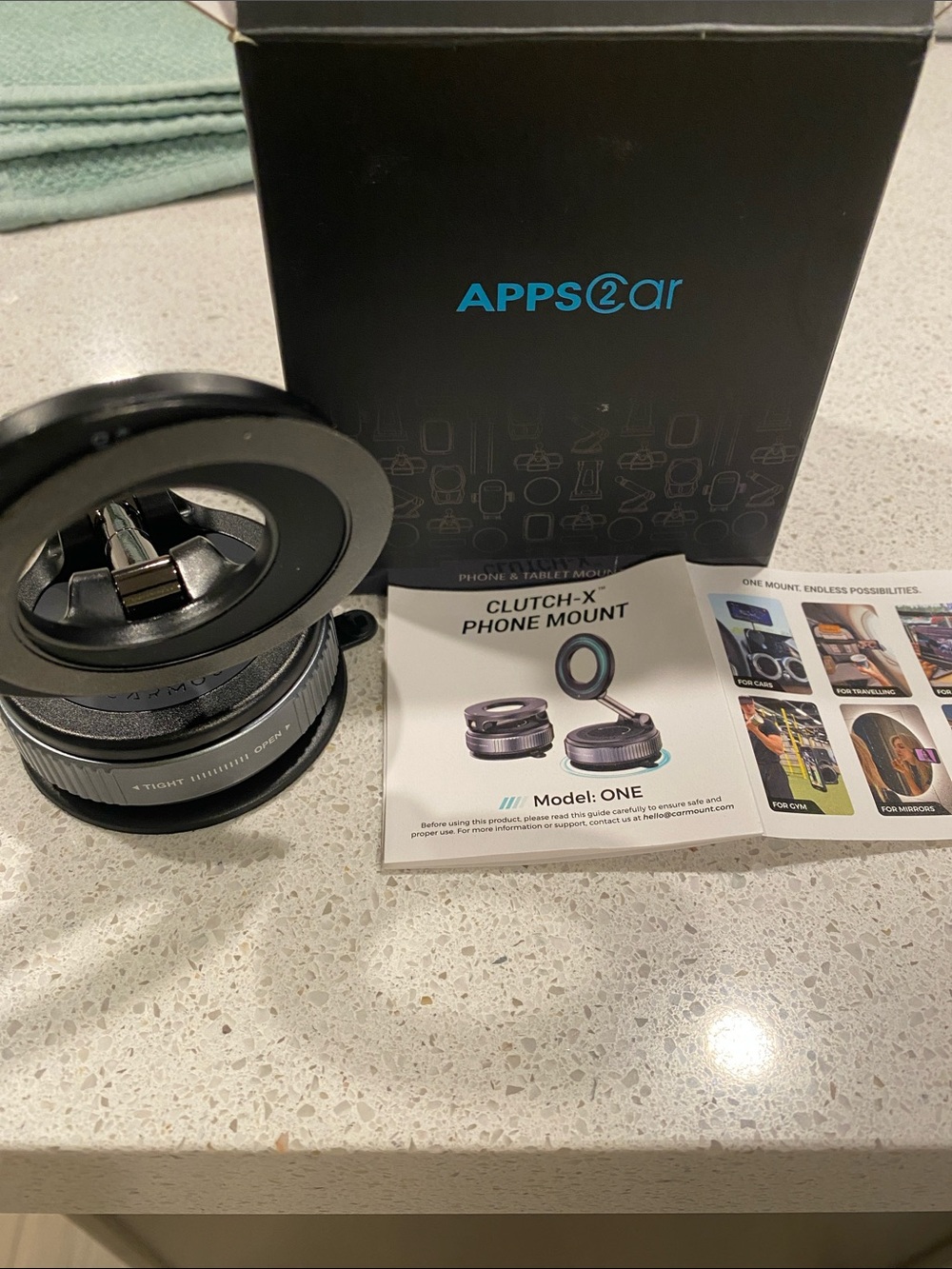 Clutch-X Black Phone Mount (Model: ONE)